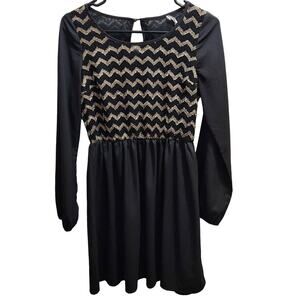 Altar'd State black & gold womans size medium dress